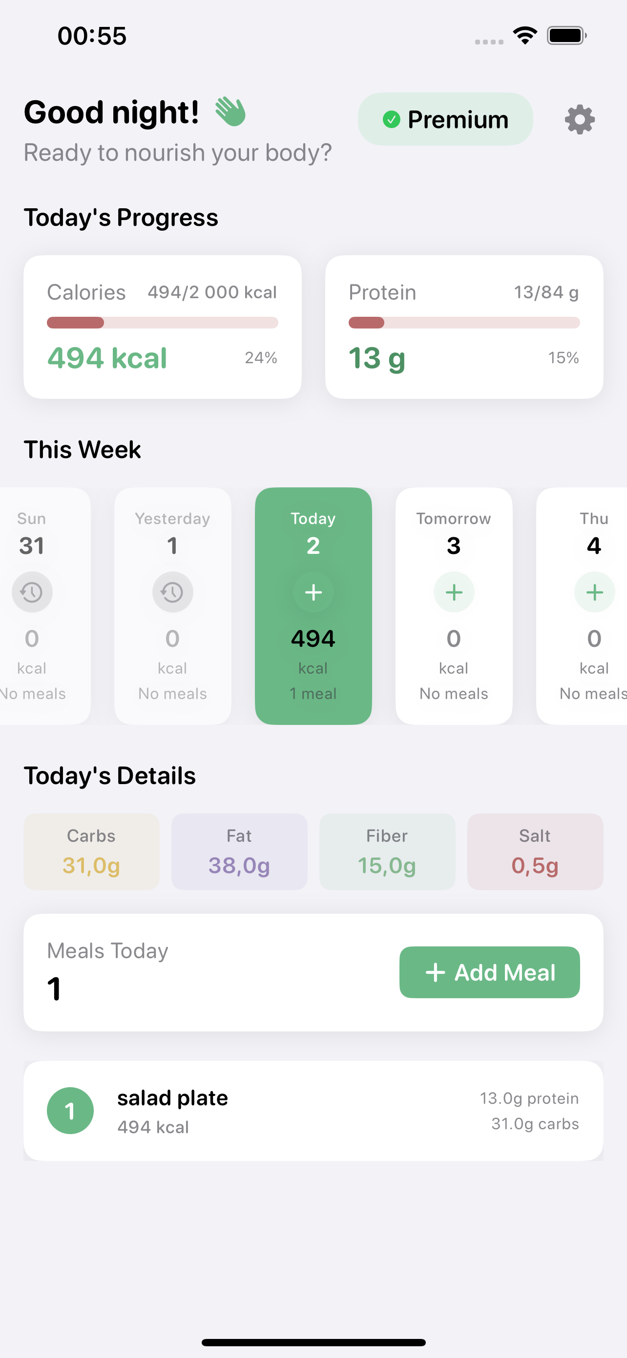 AI photo analysis screen showing hand measurement for portion sizing